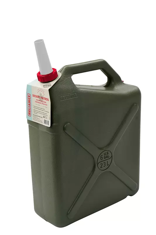 Reliance Products Desert Patrol 6 Gallon Rigid Water Container, Green , 14.8 Inch x 6.3 Inch x 19.0 Inch