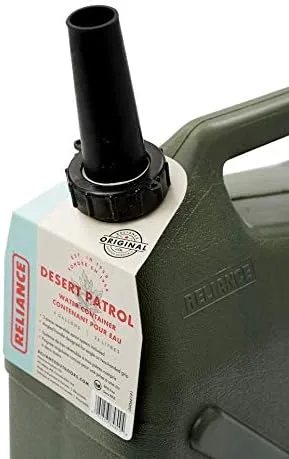 Reliance Products Desert Patrol 6 Gallon Rigid Water Container, Green , 14.8 Inch x 6.3 Inch x 19.0 Inch