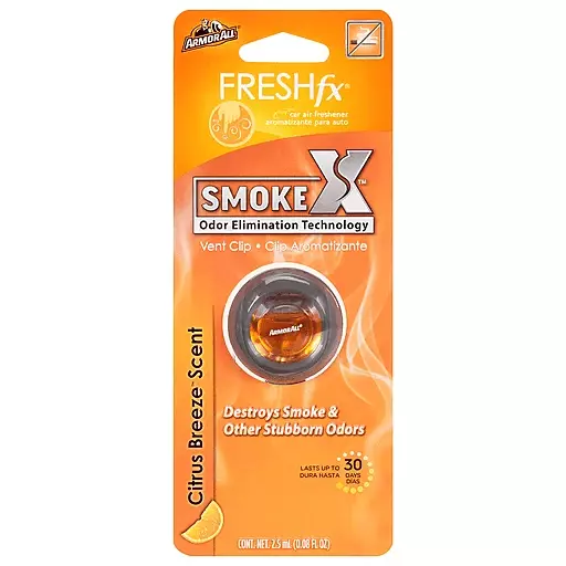 Armor All Fresh Fx Vent Clip Smoke X Citrus Breeze Scent Car Air Freshener 2.5 ml