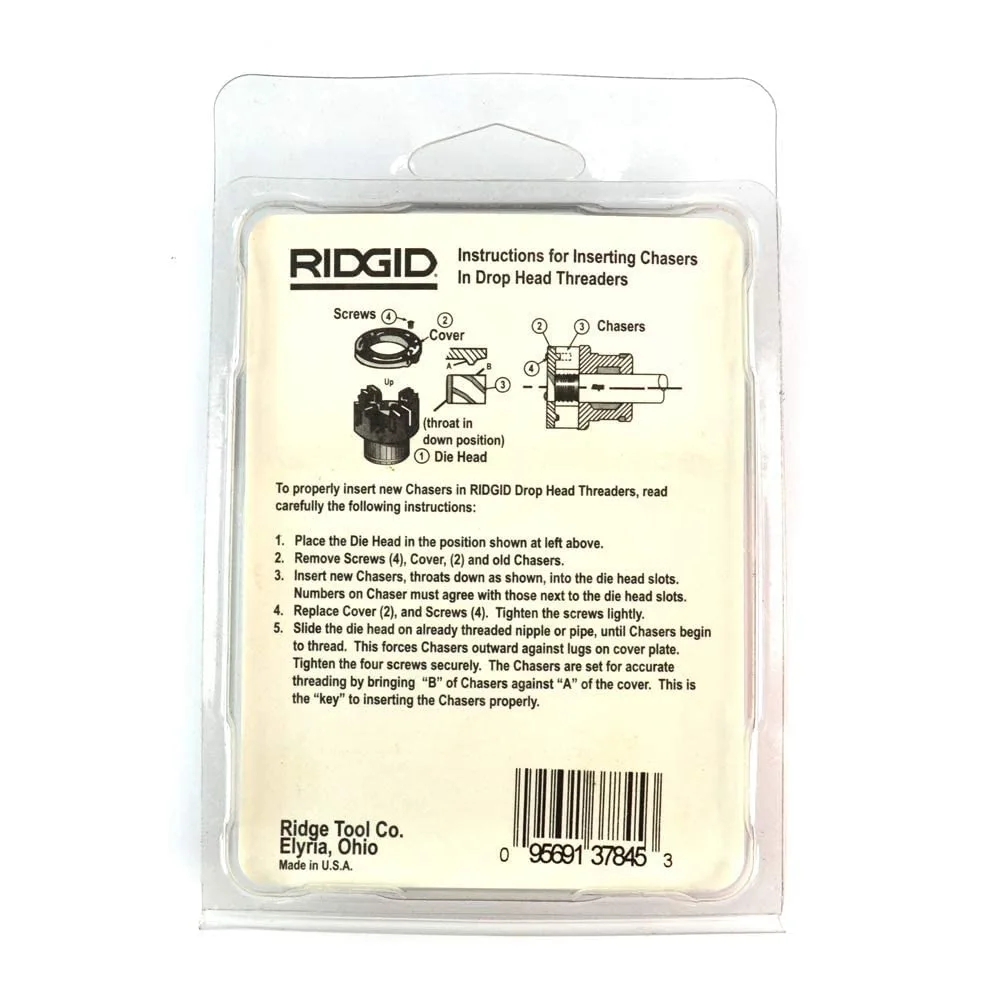 Pipe Thread Die, 1 1/2 in, Alloy, 4Pc