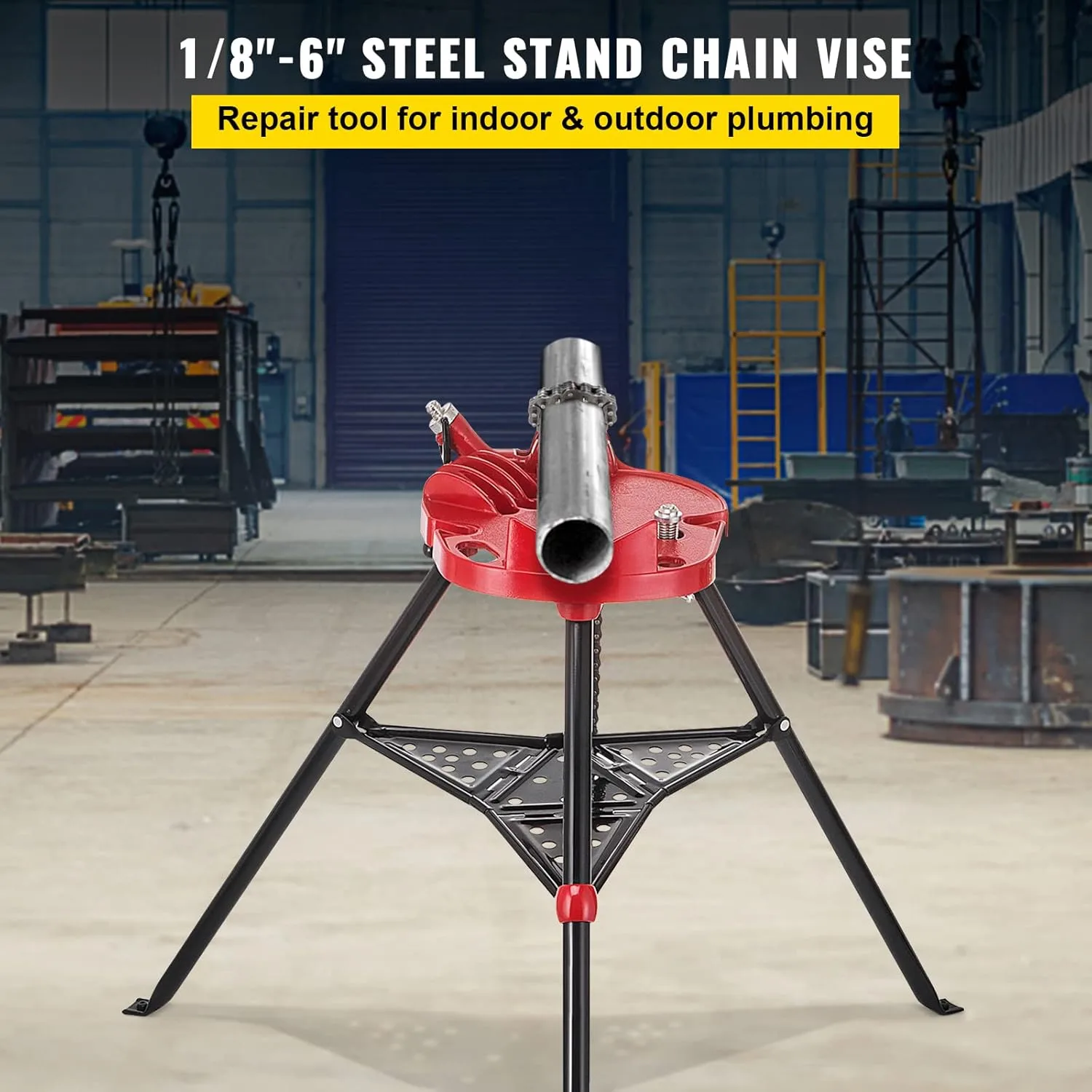 RIDGID 10883 Model 418 Oiler with Premium Thread Cutting Oil + Mophorn 460-6 Tripod Pipe Chain Vise Oiler + Pipe Chain Vise