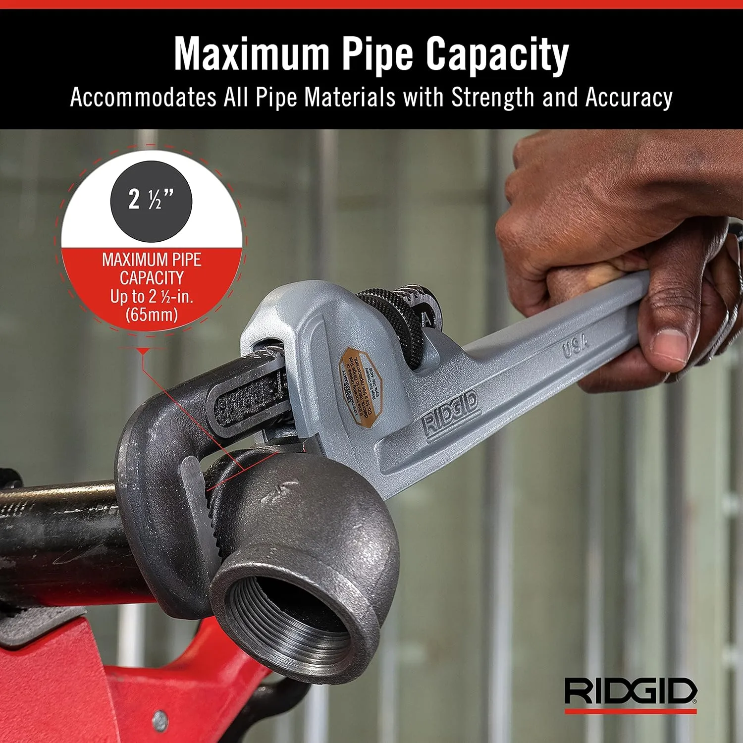 RIDGID 31105 24-inch Aluminum Straight Pipe Wrench