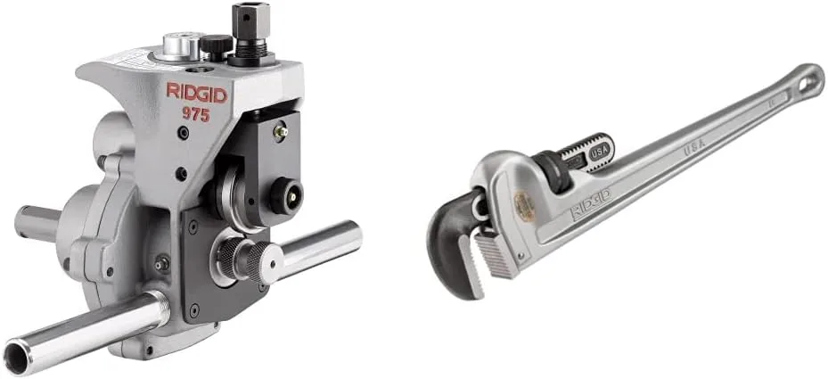 RIDGID 25638 975 Combo Roll Groover, Grooving Machine Mounts to RIDGID 300 Power Drive, Groover + 24" Pipe Wrench