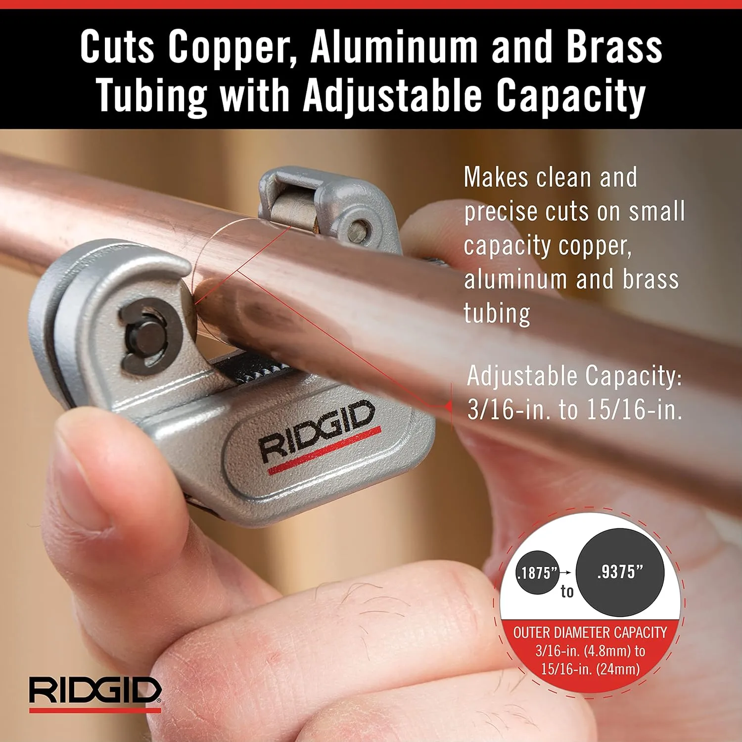 RIDGID 29963 Model 35S 1/4" to 1-3/8" Stainless Steel Tubing Cutter with X-CEL Knob, Silver Small Cutter+ Tube Cutter