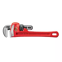 RIDGID 31005 Model 8 Heavy-Duty Straight Pipe Wrench, 8-inch Plumbing Wrench, Small, Red