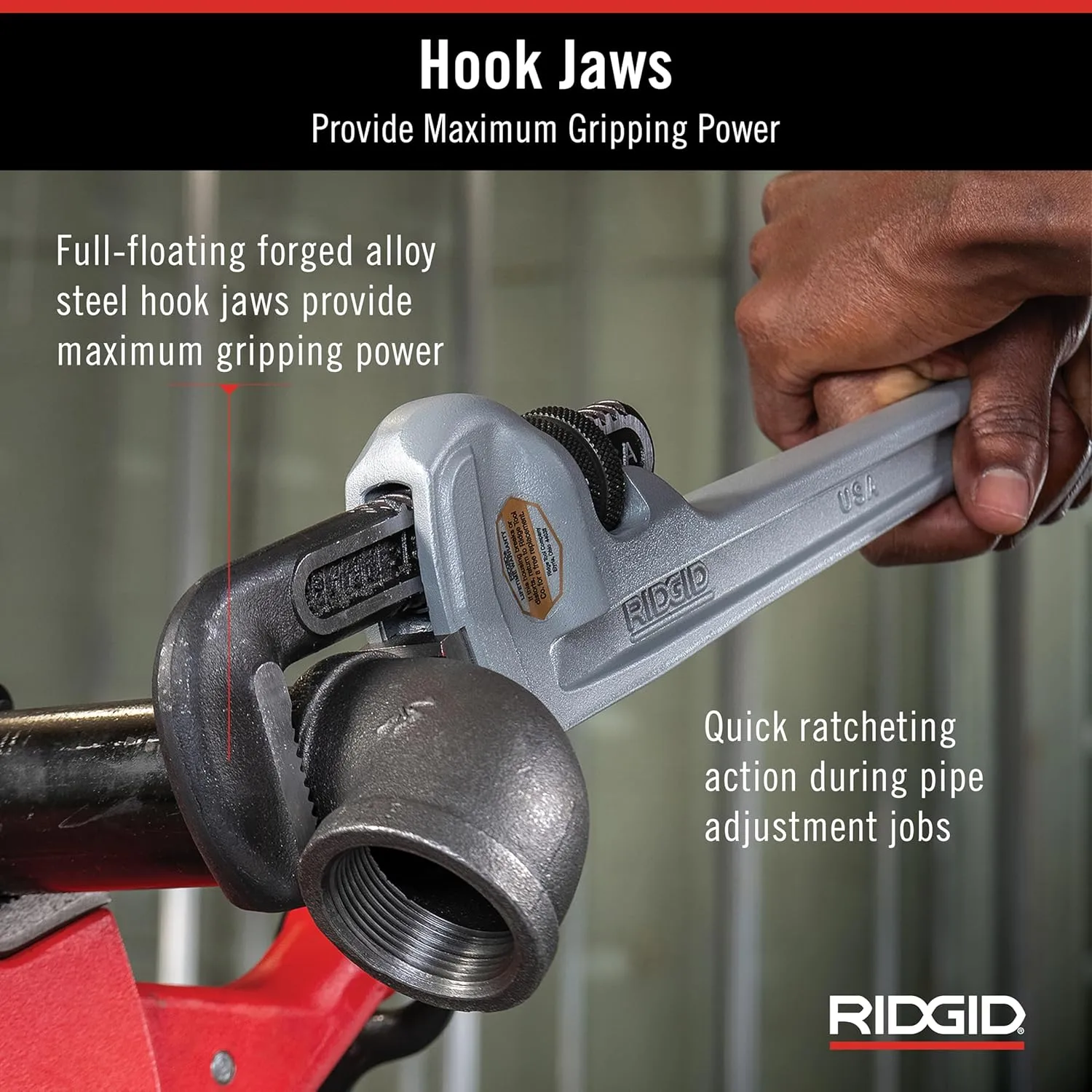RIDGID 31115 Model 848 Aluminum Straight Pipe Wrench, 48-inch Plumbing Wrench