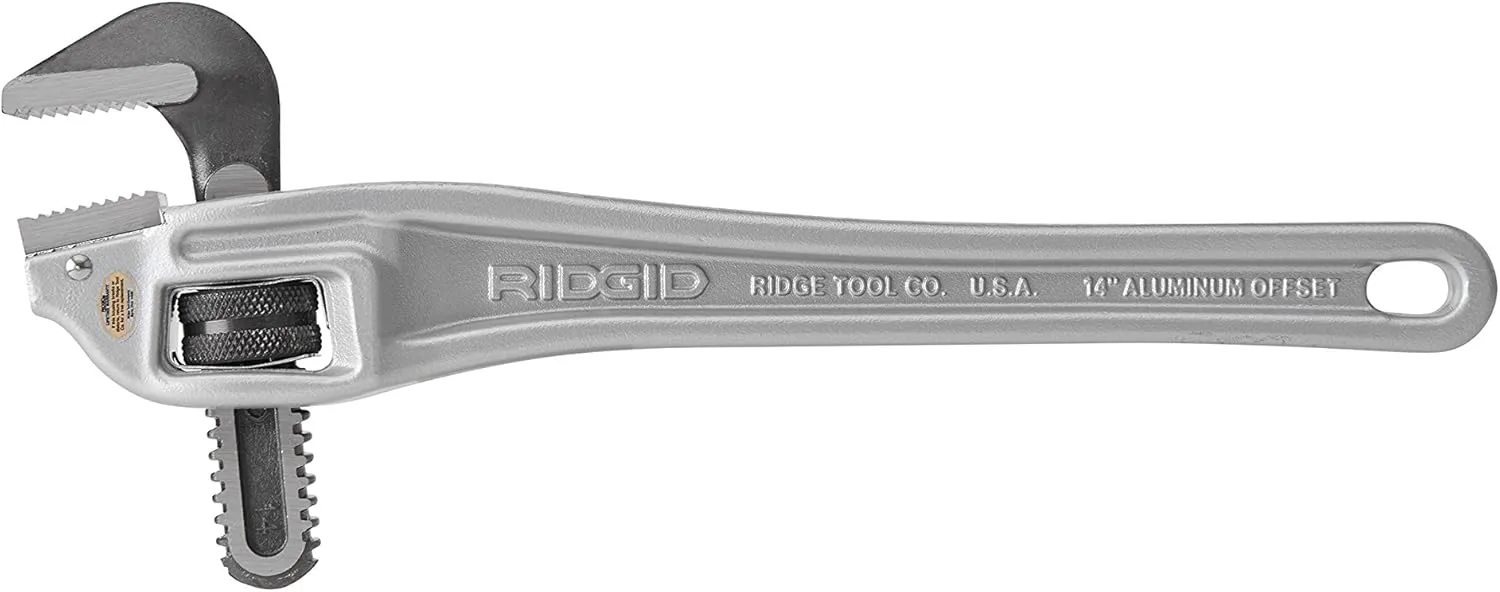 Ridgid 31120 model 14 Aluminum Offset Pipe Wrench, 14" Plumbing Wrench Durability