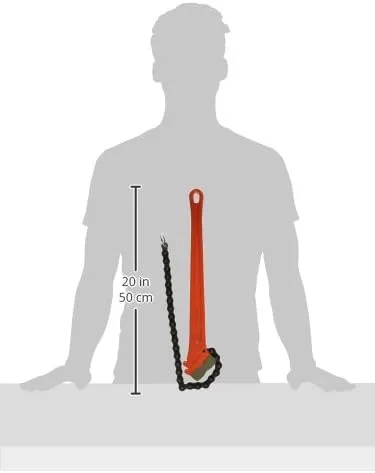 Ridgid, 31320, Chain Wrench, Pipe Cap. 2-1/2 to 5", Red, Small