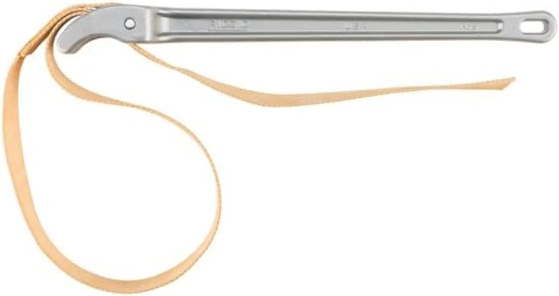 RIDGID 31365 #5 Aluminum Pipe Strap Wrench, 5-inch Capacity Adjustable Strap Wrench, Small