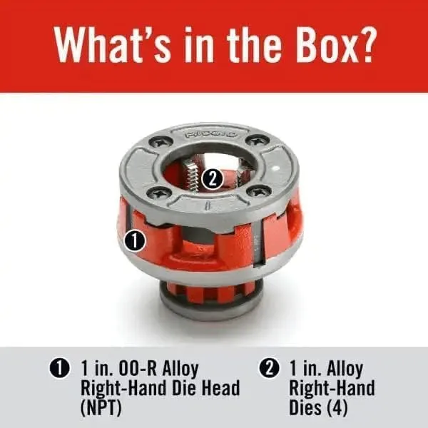 RIDGID 37395 Model 12-R Hand Threader Die Head, Alloy Right-Handed NPT Die Head for Nominal Pipe Size of 3/4-Inches