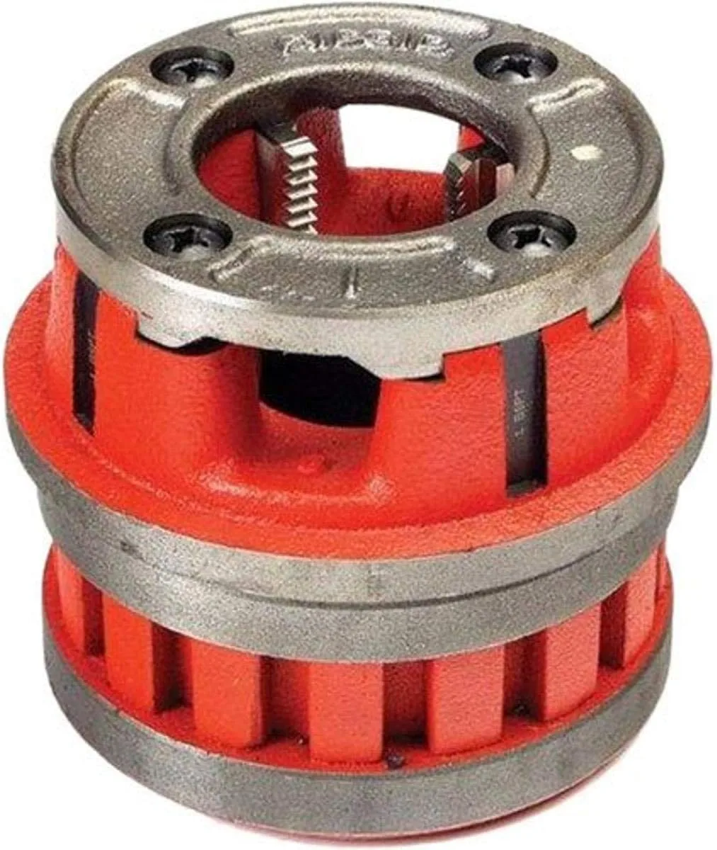 RIDGID 37405 Model 12-R Hand Threader Die Head, Alloy Right-Handed NPT Die Head for Nominal Pipe Size of 1-1/4-Inches,Red