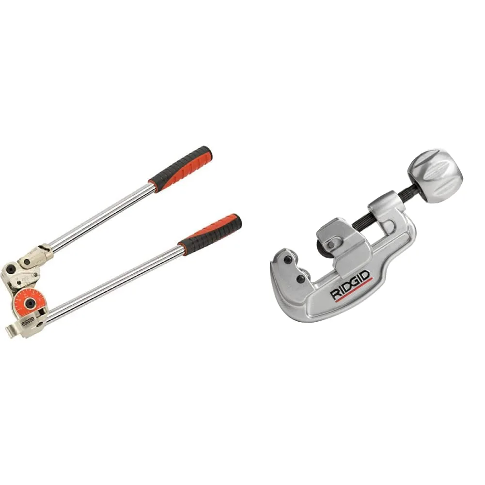 RIDGID 38048 Heavy-Duty Pipe Bender (1/2") and Tubing Cutter — Bender + Tubing Cutter, Silver