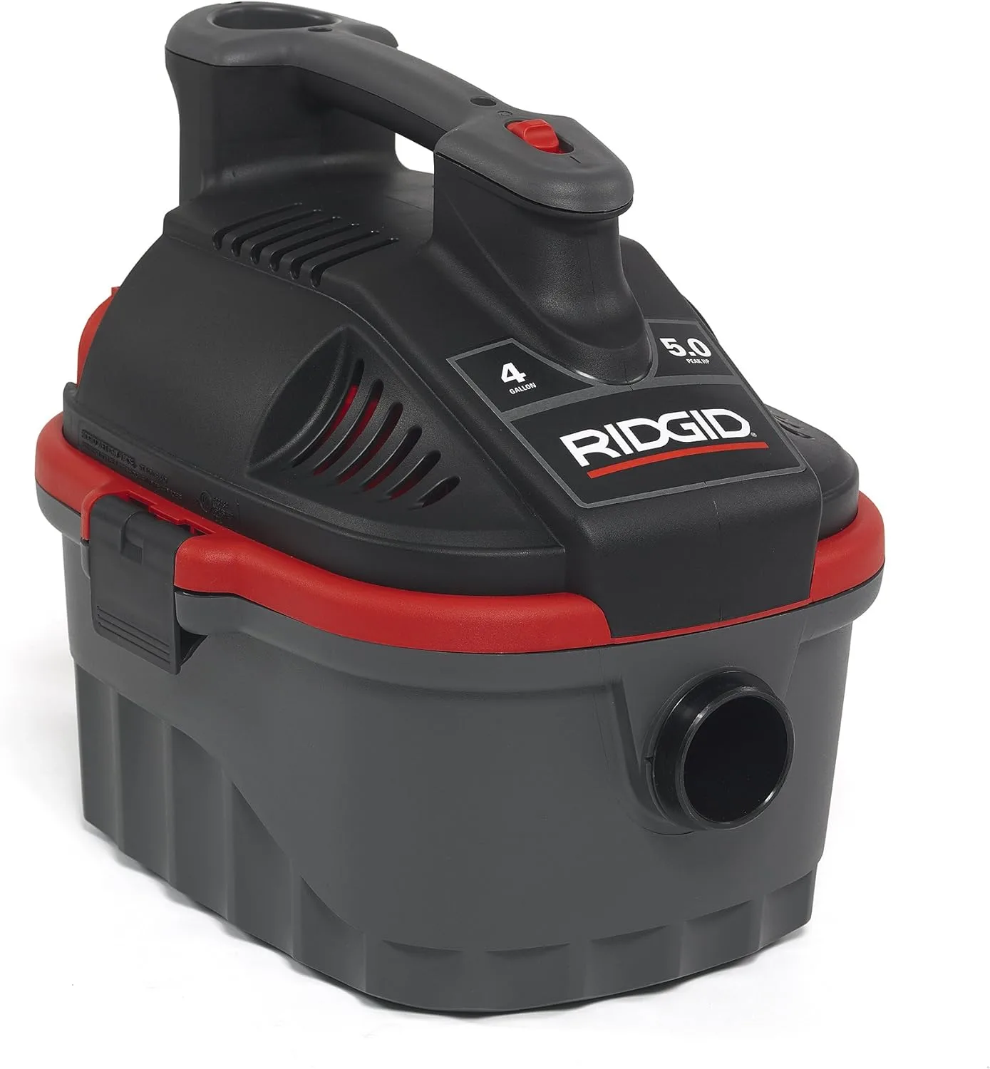 RIDGID 4000RV Portable Wet Dry Vacuum, 4-Gallon Small Wet Dry Vac with 5.0 Peak HP Motor & High-Efficiency Dust Bags