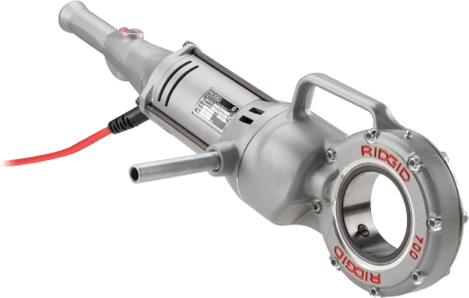 RIDGID 41935 Model 700 Hand-Held 120-Volt Power Drive, Silver & 36475 Model 12-R Exposed Ratchet Pipe Threader Set