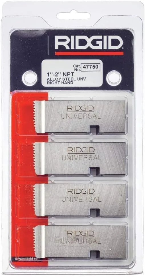 RIDGID 47750 Threading Machine Alloy NPT Pipe Dies for 1-Inch to 2-Inch Universal Die Heads, Right-Handed, Silver