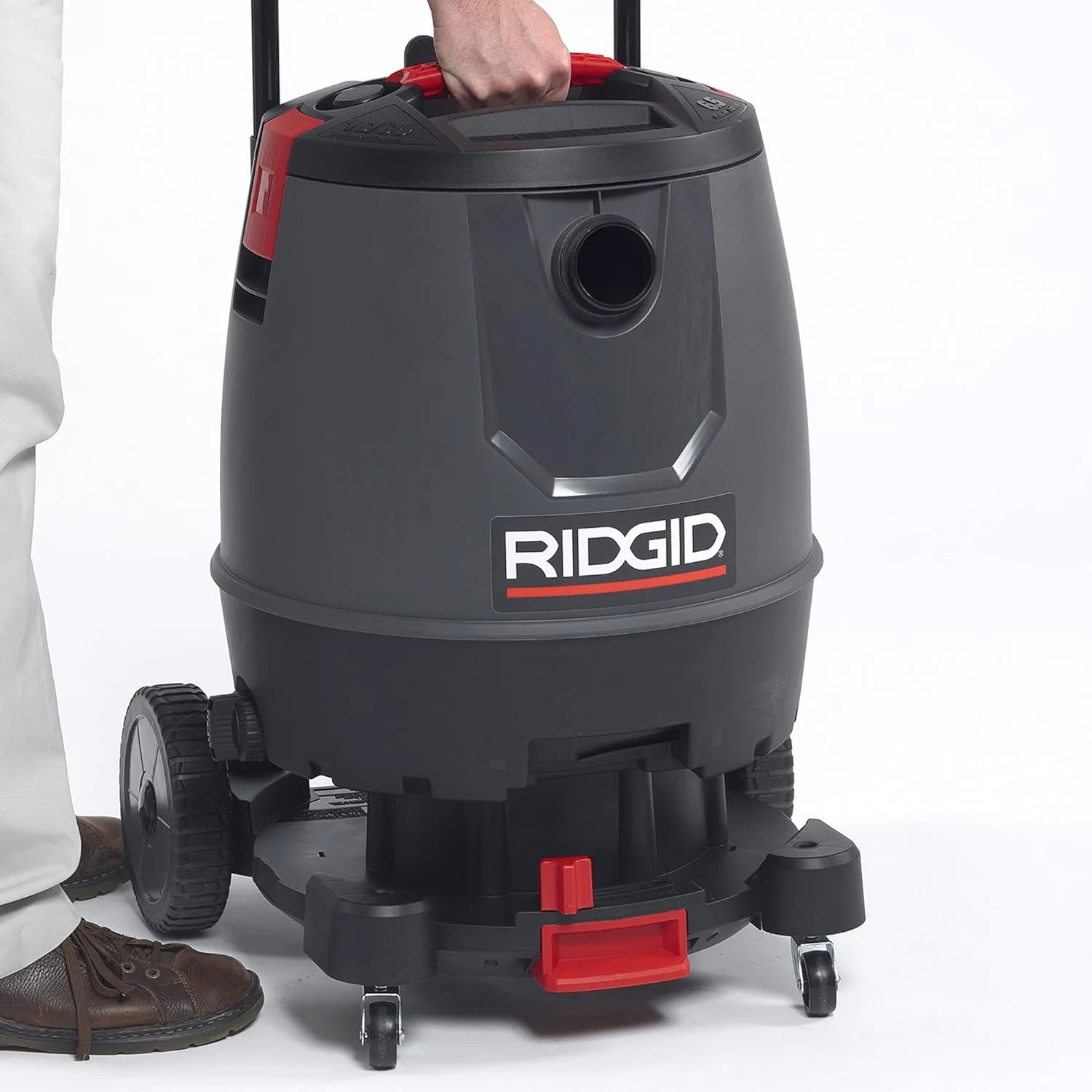 RIDGID 50338 1650RV Motor-on-Bottom Wet Dry Vacuum, 16-Gallon Shop Vacuum with Cart, 6.5 Peak HP Motor, Large Wheels
