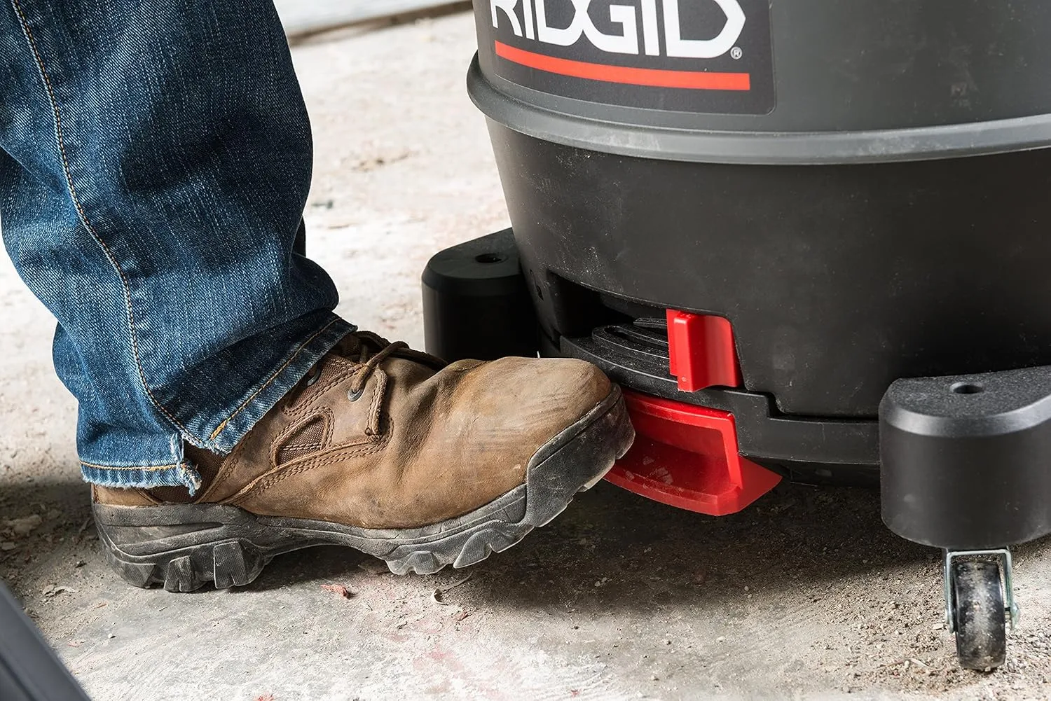 RIDGID 50338 1650RV Motor-on-Bottom Wet Dry Vacuum, 16-Gallon Shop Vacuum with Cart, 6.5 Peak HP Motor, Large Wheels