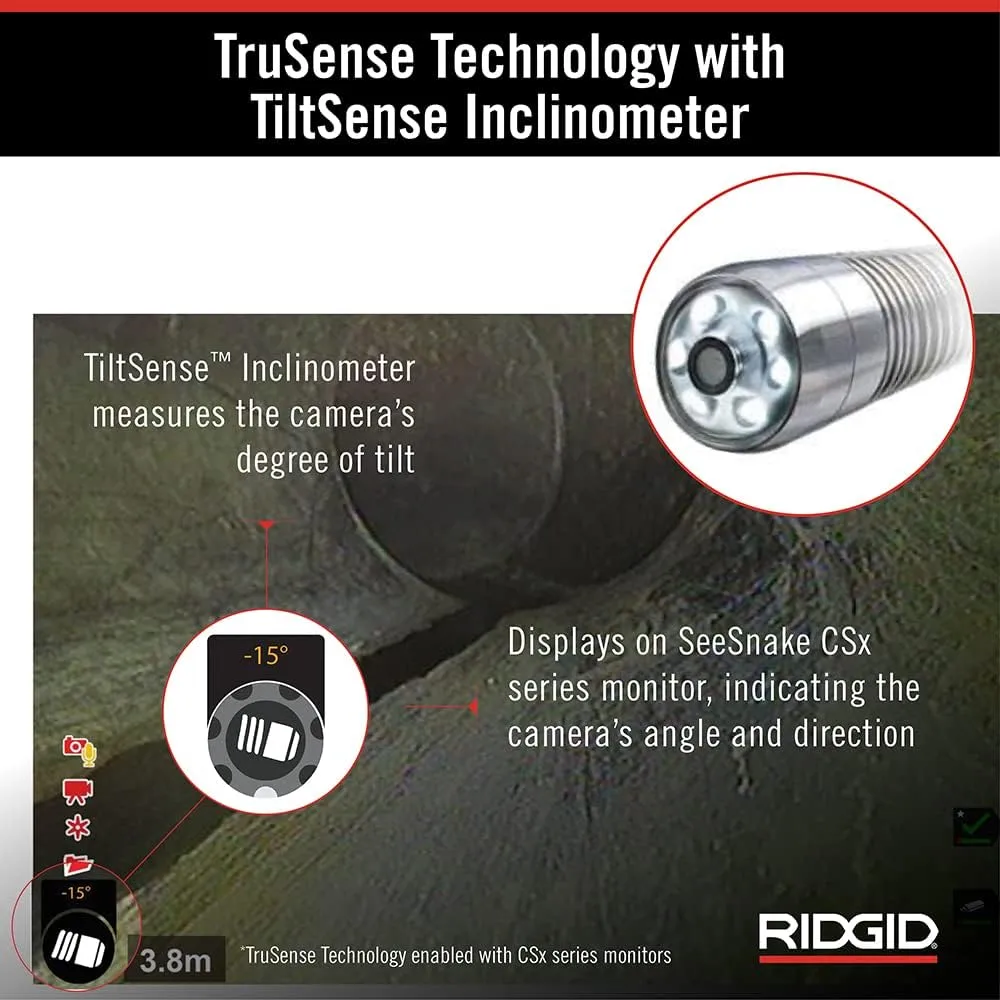 RIDGID 63603 200' Standard SeeSnake Self Leveling TruSense Sewer Camera Reel, Sewer Inspection
