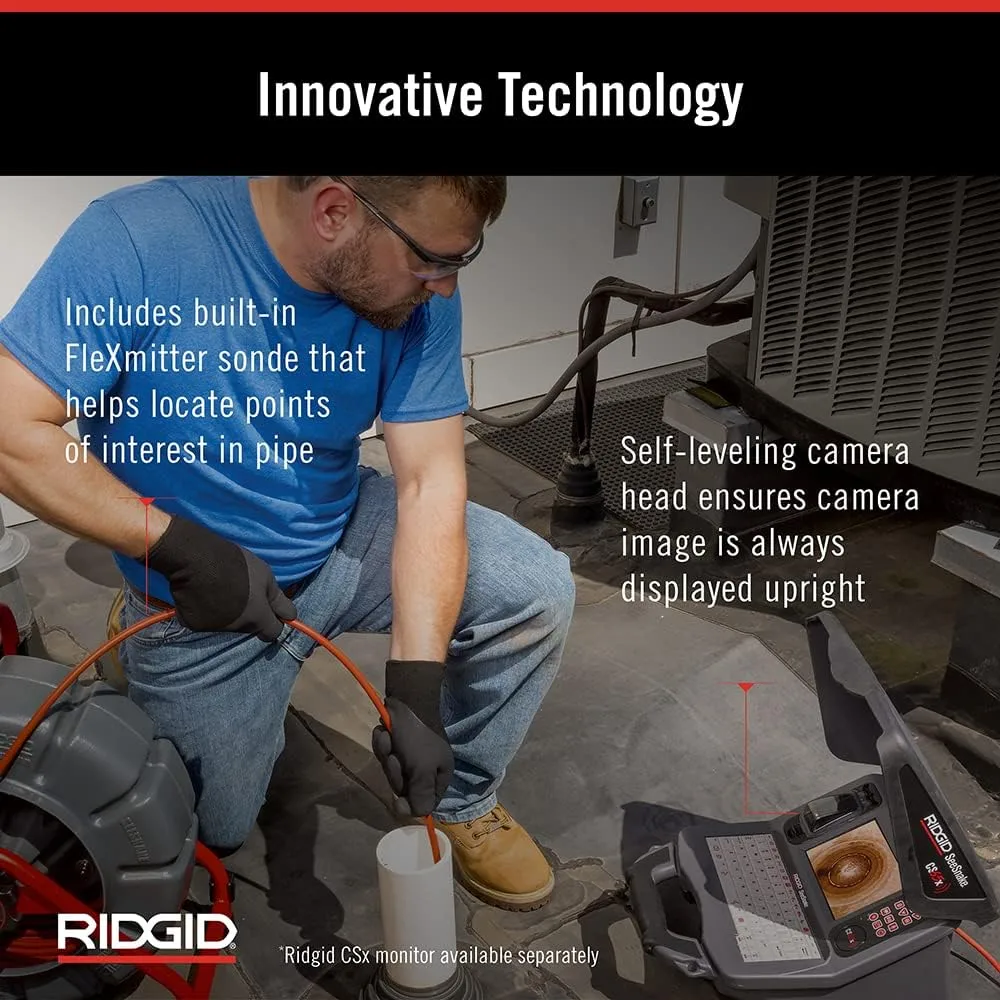 RIDGID 63628 200' Mini SeeSnake Self Leveling TruSense Sewer Camera Reel