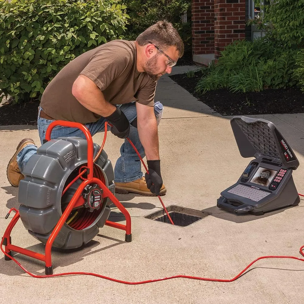 RIDGID 63628 200' Mini SeeSnake Self Leveling TruSense Sewer Camera Reel