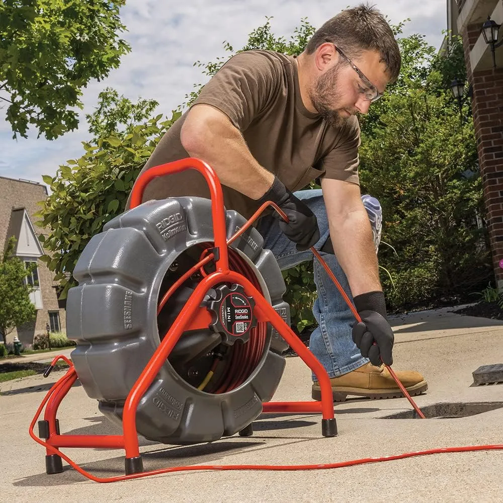RIDGID 63628 200' Mini SeeSnake Self Leveling TruSense Sewer Camera Reel