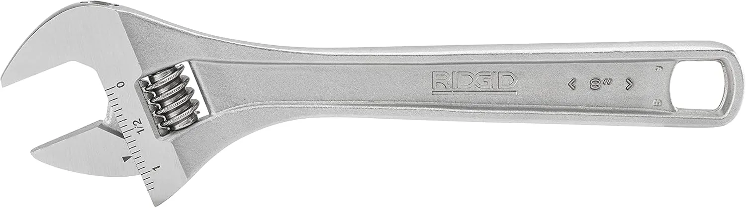 RIDGID 86907 758 Adjustable Wrench, 8-inch Adjustable Wrench for Metric and SAE