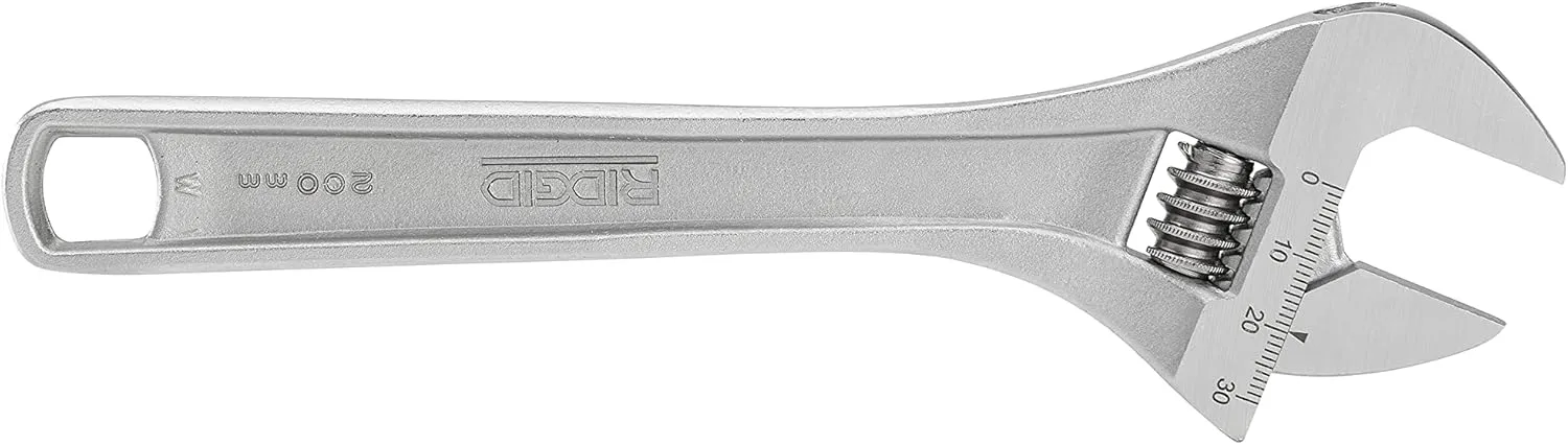 RIDGID 86907 758 Adjustable Wrench, 8-inch Adjustable Wrench for Metric and SAE