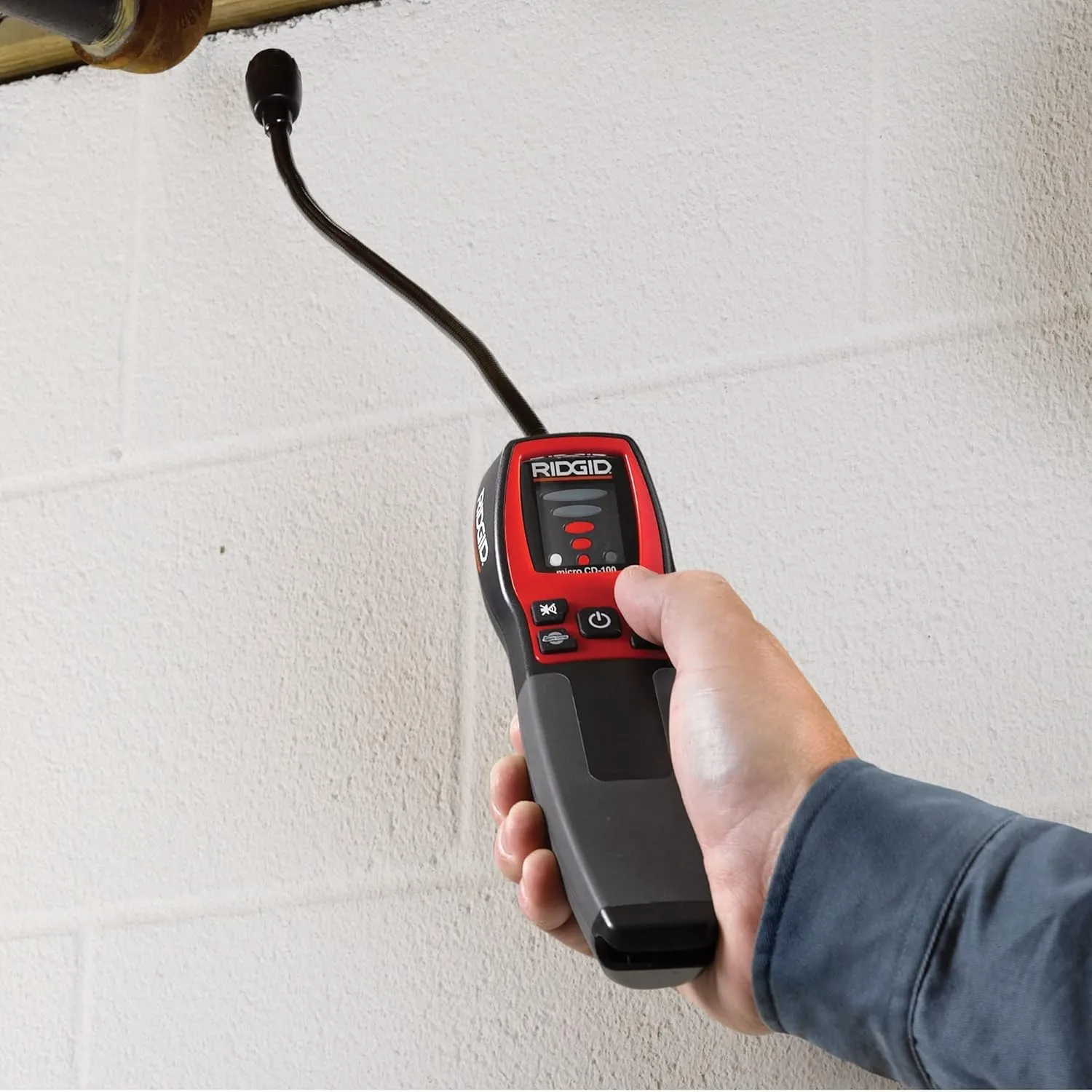RIDGID 36163 CD-100 Micro Combustible Gas Handheld Diagnostic Detector with 16" Flexible Probe and Visual, Audible