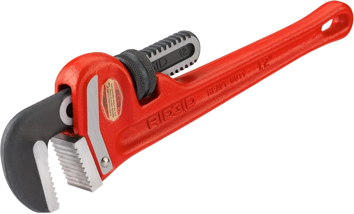 RIDGID 31305 Model E-110 9.5" Offset Hex Jaw Pipe Wrench, Red, Made in The USA & 31015 Heavy-Duty Straight Pipe Wrench