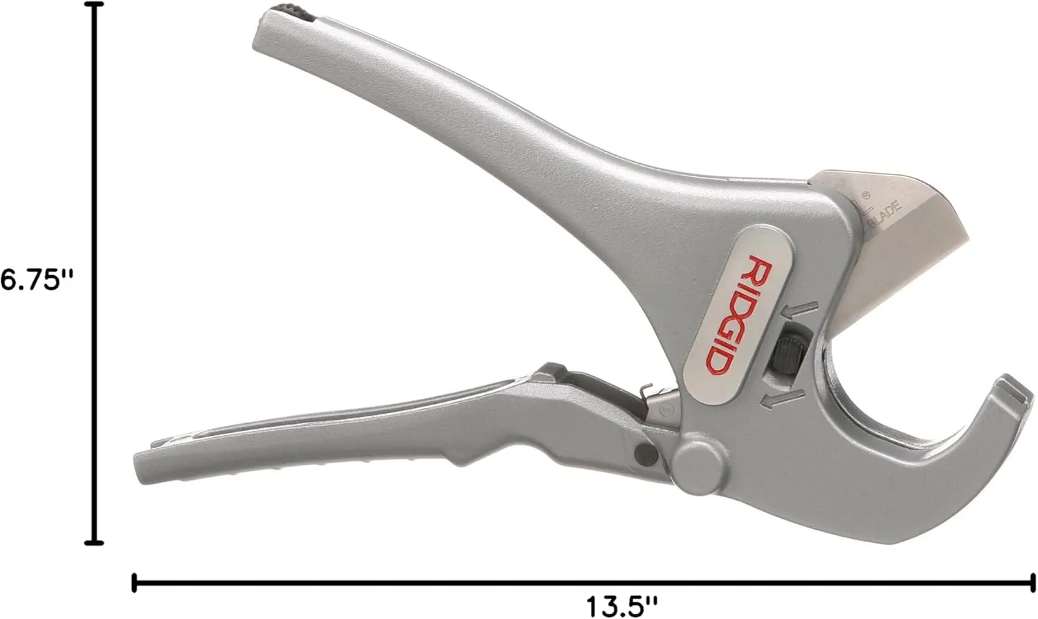 RIDGID 23498 Model RC-1625 Aluminum Ratchet Action 1/8" to 1-5/8" Plastic Pipe And Tubing Cutter, Silver, Small