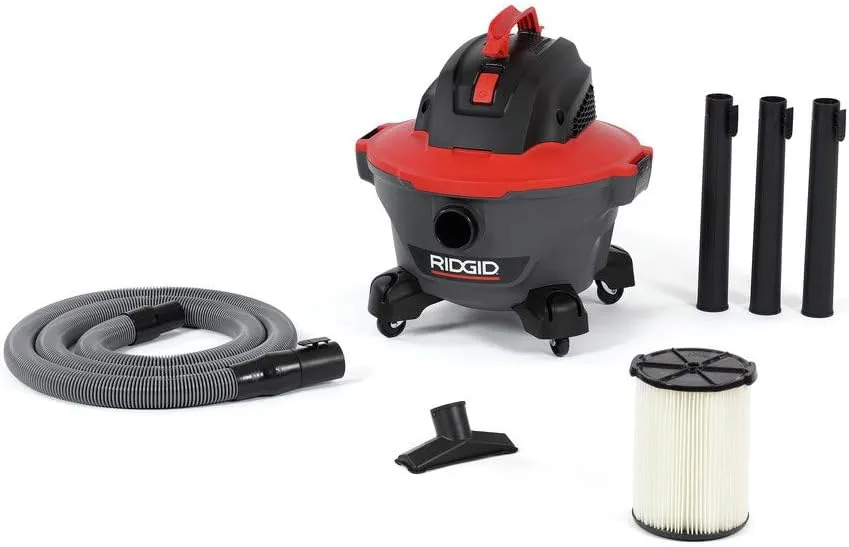 RIDGID 62698 RT0600 NXT 6-Gal. Wet Dry Shop Vacuum with Casters, 4.25 Peak HP Motor, and Pro Locking Hose