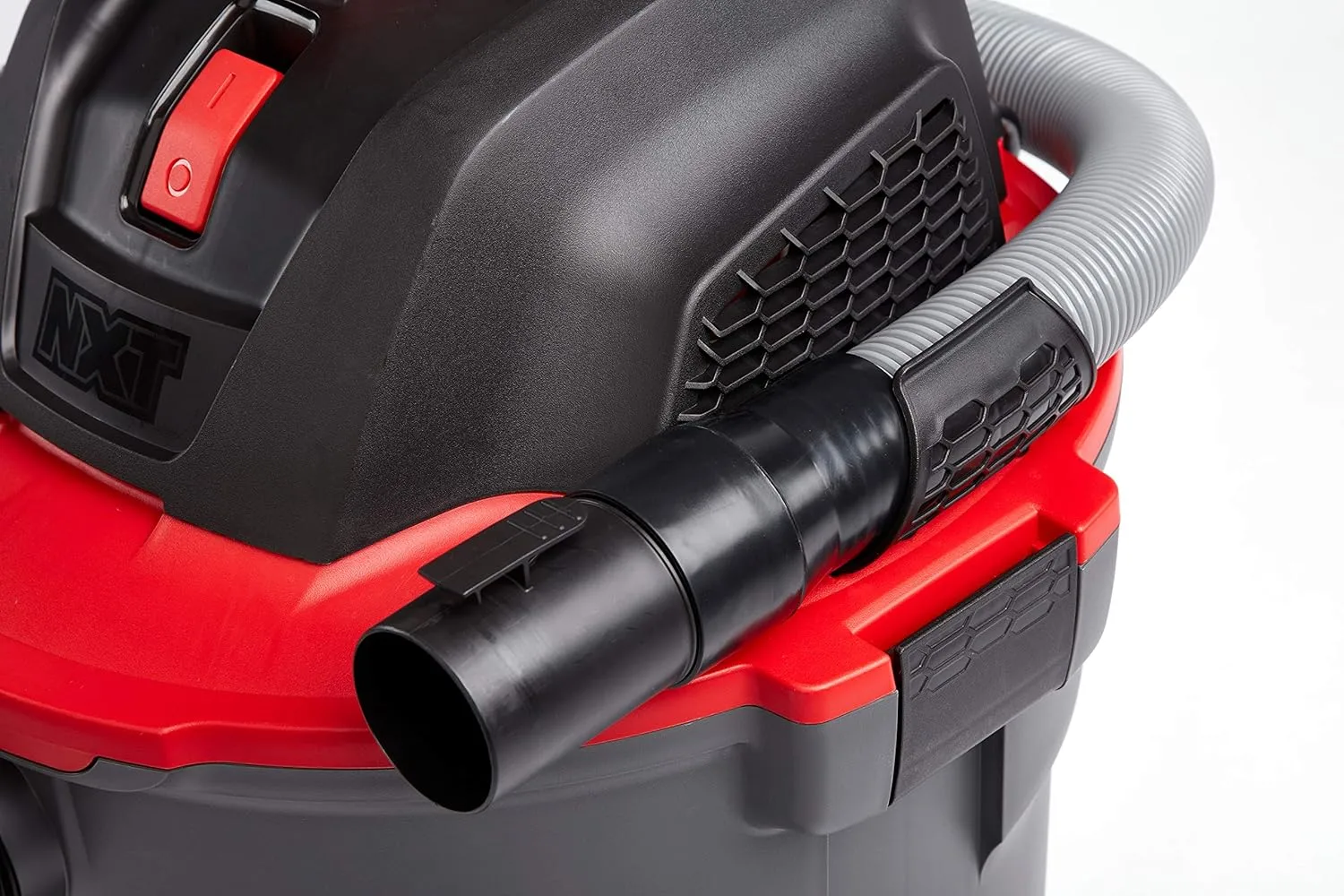 RIDGID 62703 RT1200 NXT 12-Gal. Wet Dry Shop Vacuum with Casters, 5.0 Peak HP Motor, and Pro Locking Hose,Dark Gray and Red