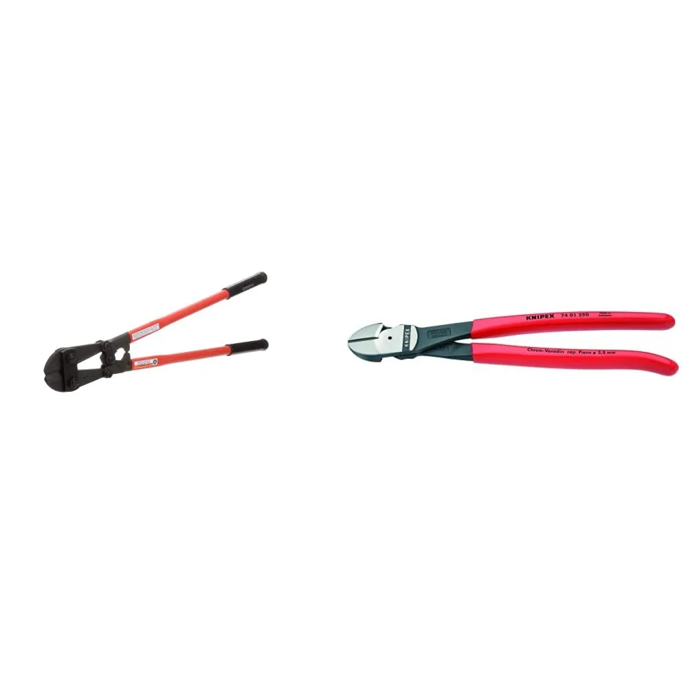 RIDGID 14223 Model S24 Bolt Cutter and KNIPEX 7401250SBA High Leverage Diagonal Cutters Cutter + Cutters (7401250SBA)