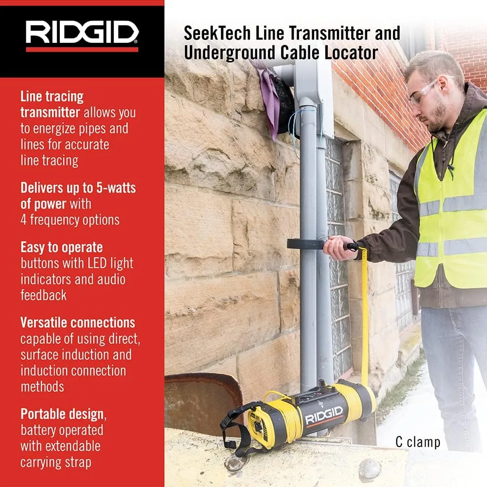 RIDGID 21898 SeekTech ST-305 Line Transmitter, Line Tracer and Underground Line Locator,Yellow,Small