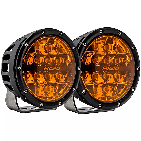 RIGID INDUSTRIES 36210-360-Series 6 Inch Spot Optic with Amber PRO Lens and Back Lighting | Pair