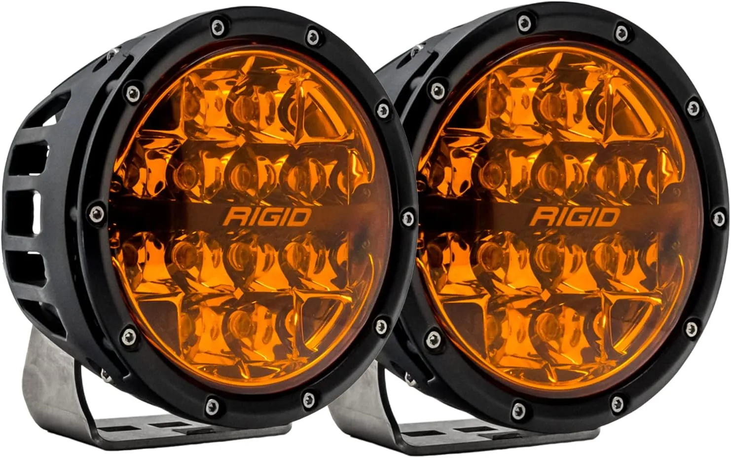 RIGID INDUSTRIES 36210-360-Series 6 Inch Spot Optic with Amber PRO Lens and Back Lighting | Pair
