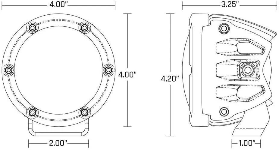 RIGID 36121-360-SERIES PRO 4 INCH SAE COMPLIANT FOG LIGHT SELECTIVE YELLOW | PAIR