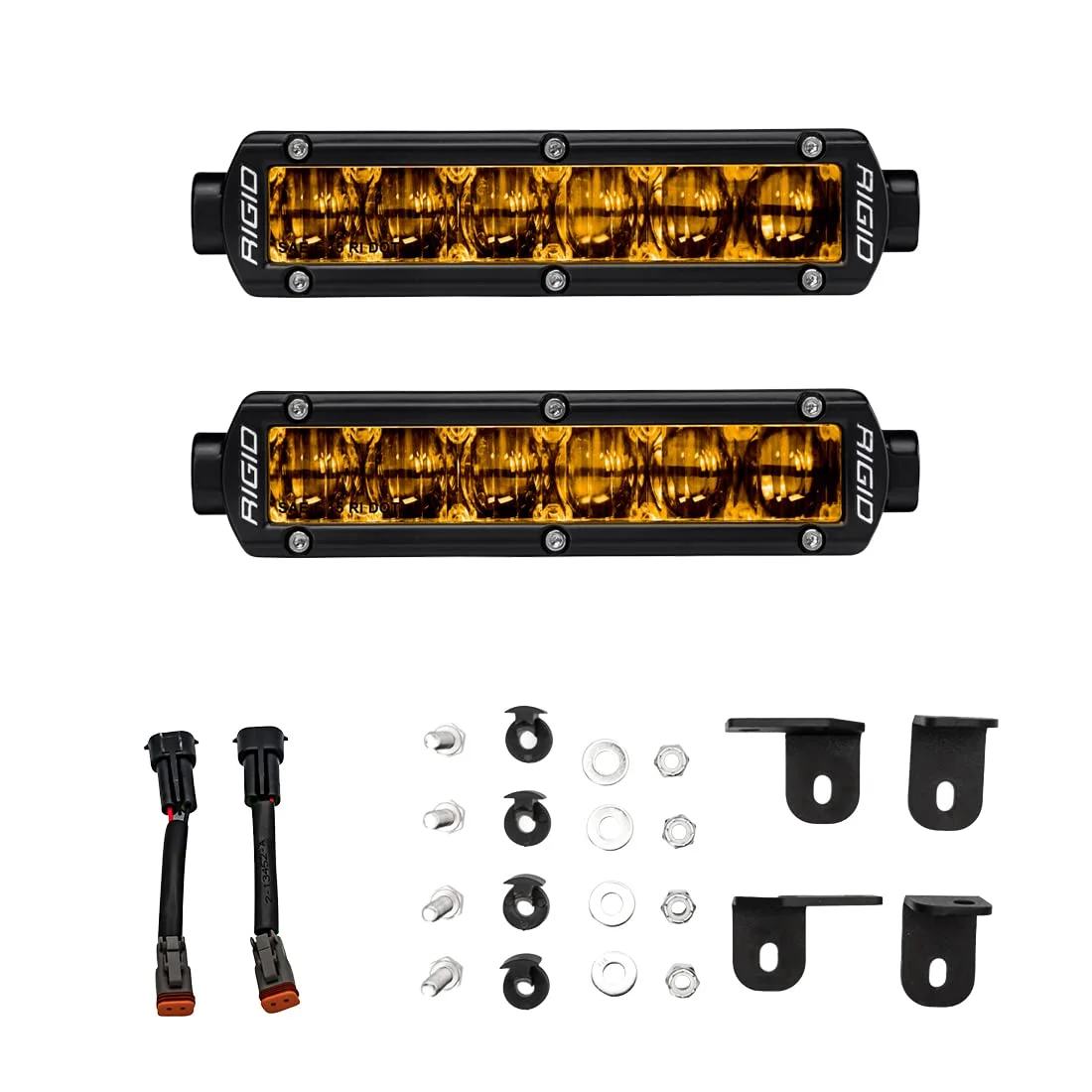 RIGID 37201 Fog Light Kit FITS 2022+ Tundra Includes Pair Of 6" SR (Single Row)-Series Selective Yellow SAE (Street Legal) Fog Lights, Set Of Fog Brackets and H11 (PLUG-N-PLAY) Jumpers