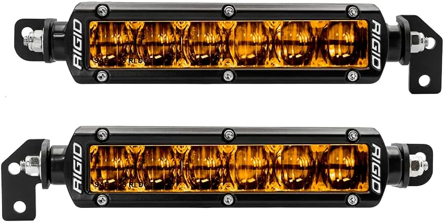 RIGID 37201 Fog Light Kit FITS 2022+ Tundra Includes Pair Of 6" SR (Single Row)-Series Selective Yellow SAE (Street Legal) Fog Lights, Set Of Fog Brackets and H11 (PLUG-N-PLAY) Jumpers