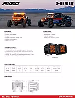 RIGID INDUSTRIES 20252 D-Series Spot with Amber PRO Lens - Pair