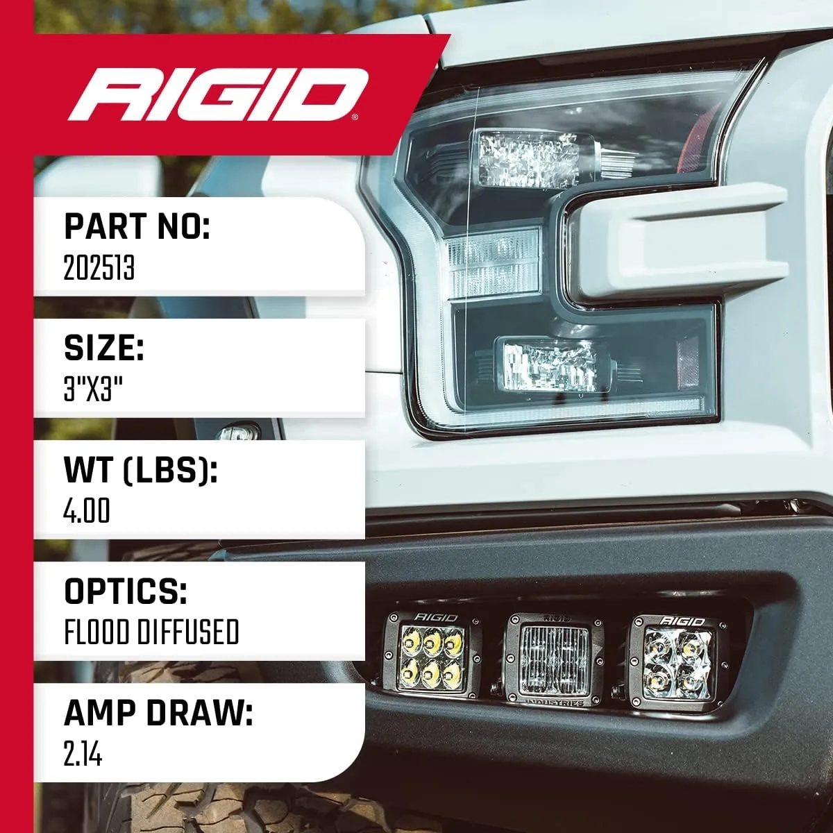 RIGID INDUSTRIES - D-Series PRO Diffused Beam, Pair, Universal, 2-Pack