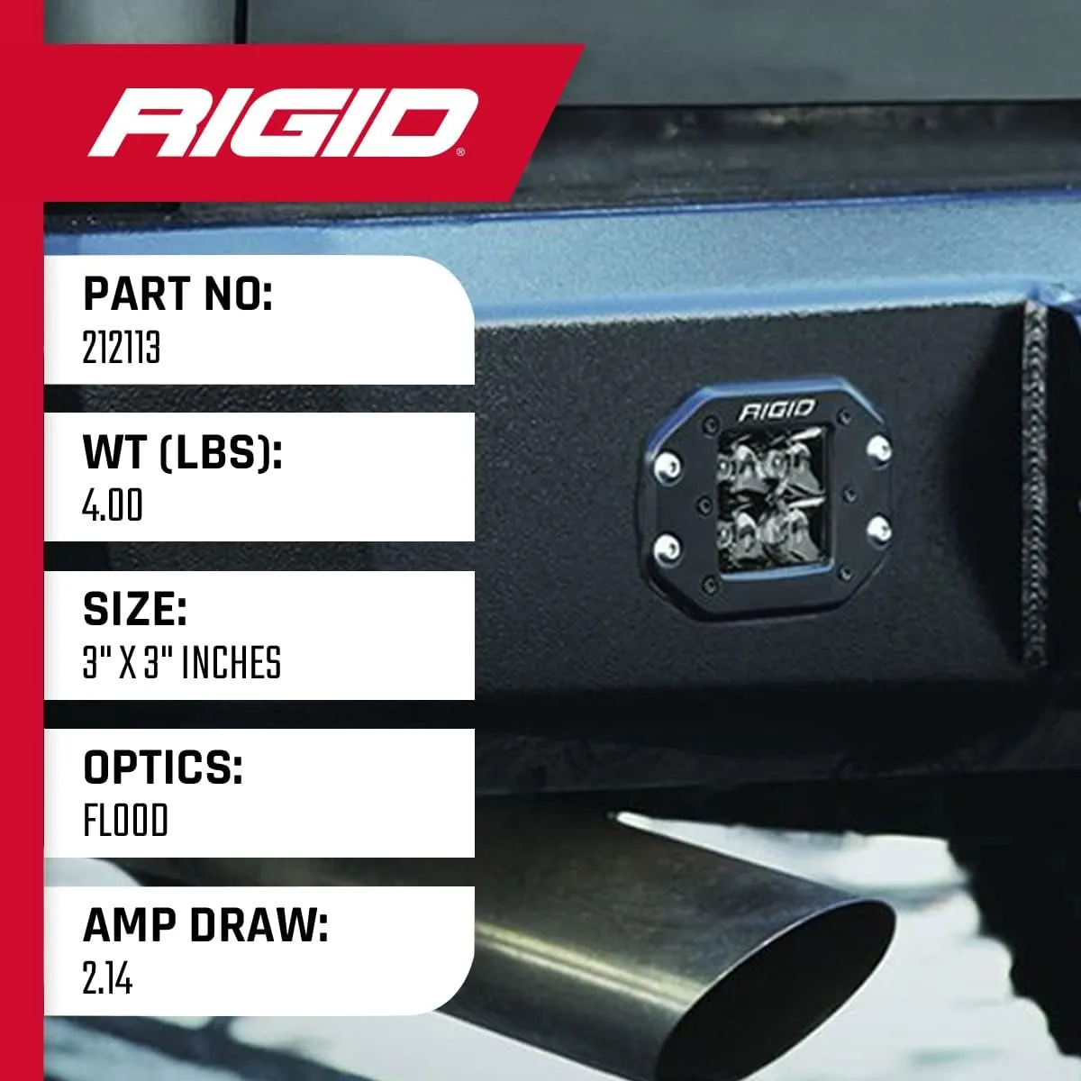 RIGID D-Series PRO Flood Flush Mount LED Lights, Pair