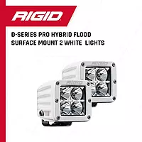 Rigid Industries - White D-Series Pro Hybrid Flood Surface Mount, Set of 2