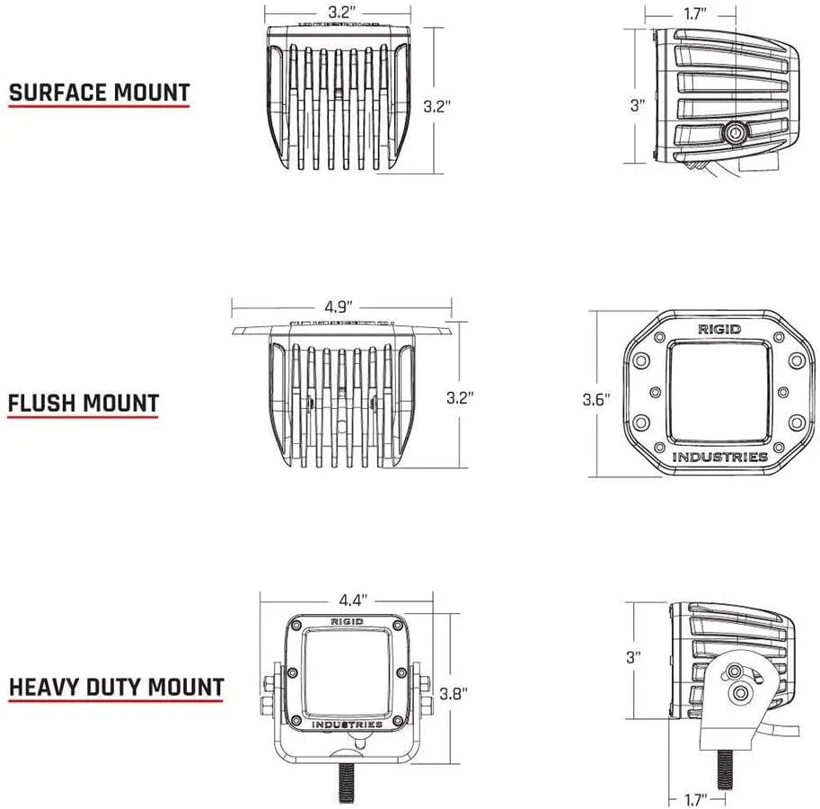RIGID Industries D-Series PRO Hybrid-Spot LED - Pair - White