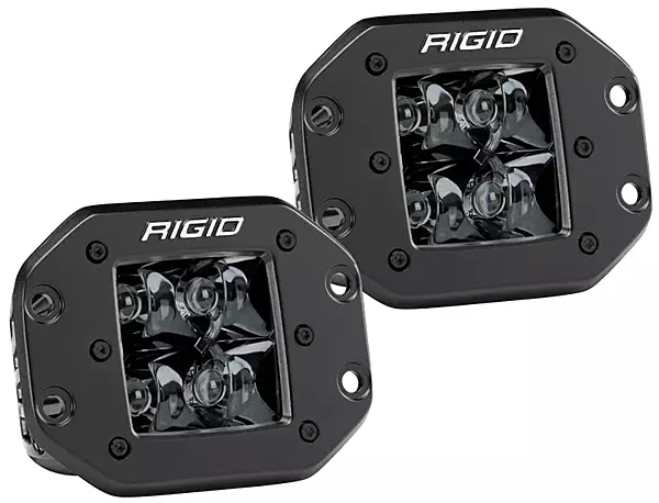 RIGID Industries D-Series PRO Flush Mount - Spot LED - Midnight Edition - Pair - Black