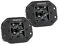 RIGID Industries D-Series PRO Flush Mount - Spot LED - Midnight Edition - Pair - Black