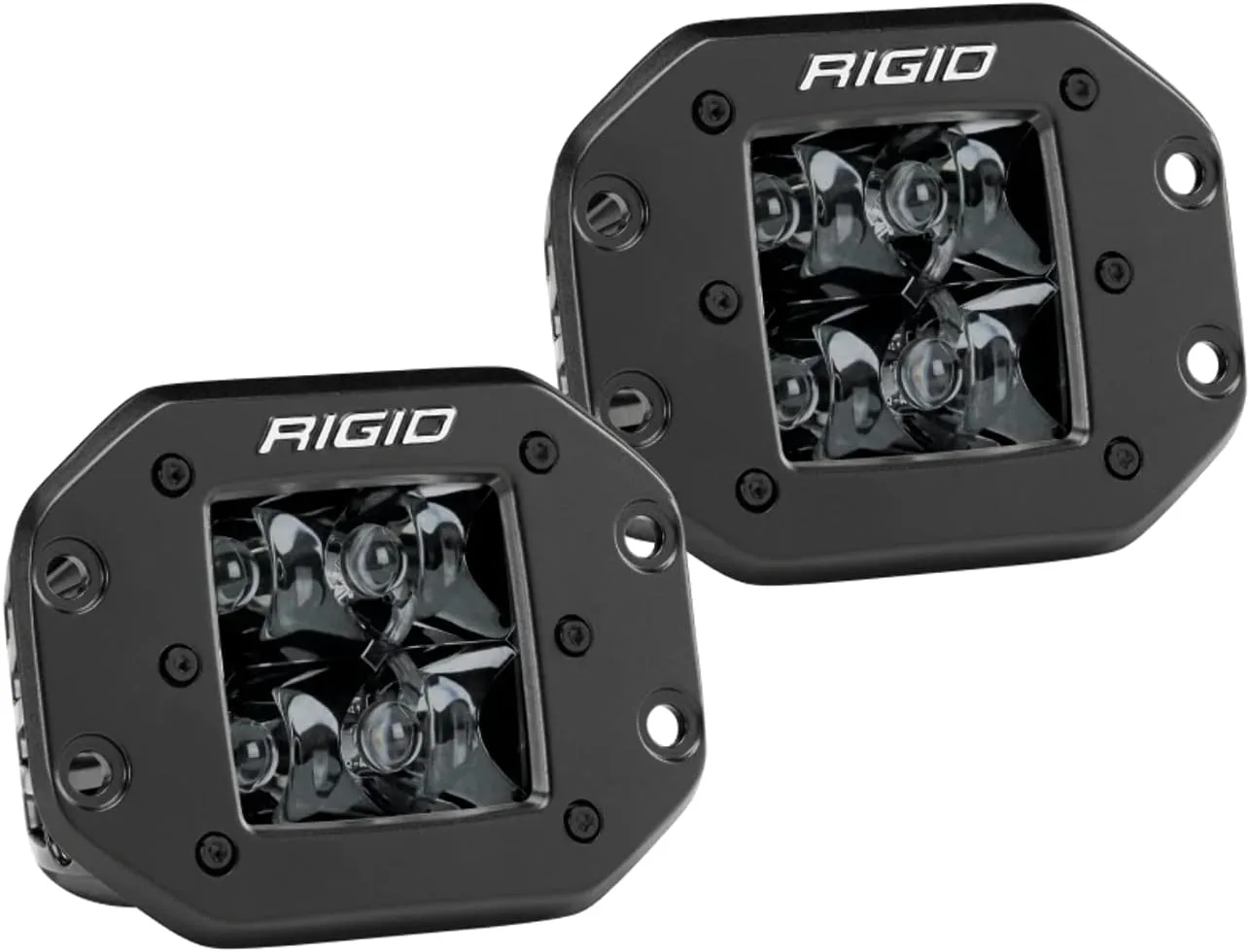 RIGID Industries D-Series PRO Flush Mount - Spot LED - Midnight Edition - Pair - Black
