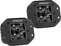 RIGID Industries D-Series PRO Flush Mount - Spot LED - Midnight Edition - Pair - Black