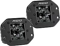 RIGID Industries D-Series PRO Flush Mount - Spot LED - Midnight Edition - Pair - Black