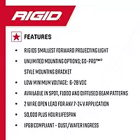 RIGID INDUSTRIES Black Flood Surface Mount (Ignite LED): Mounting Accessories For Offroad Use